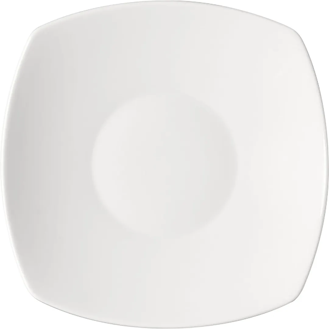 Libbey 671183012000000 Square Porcelain Plate 10.5" Coupe Rim, Oven/Microwave/Freezer Safe - Case