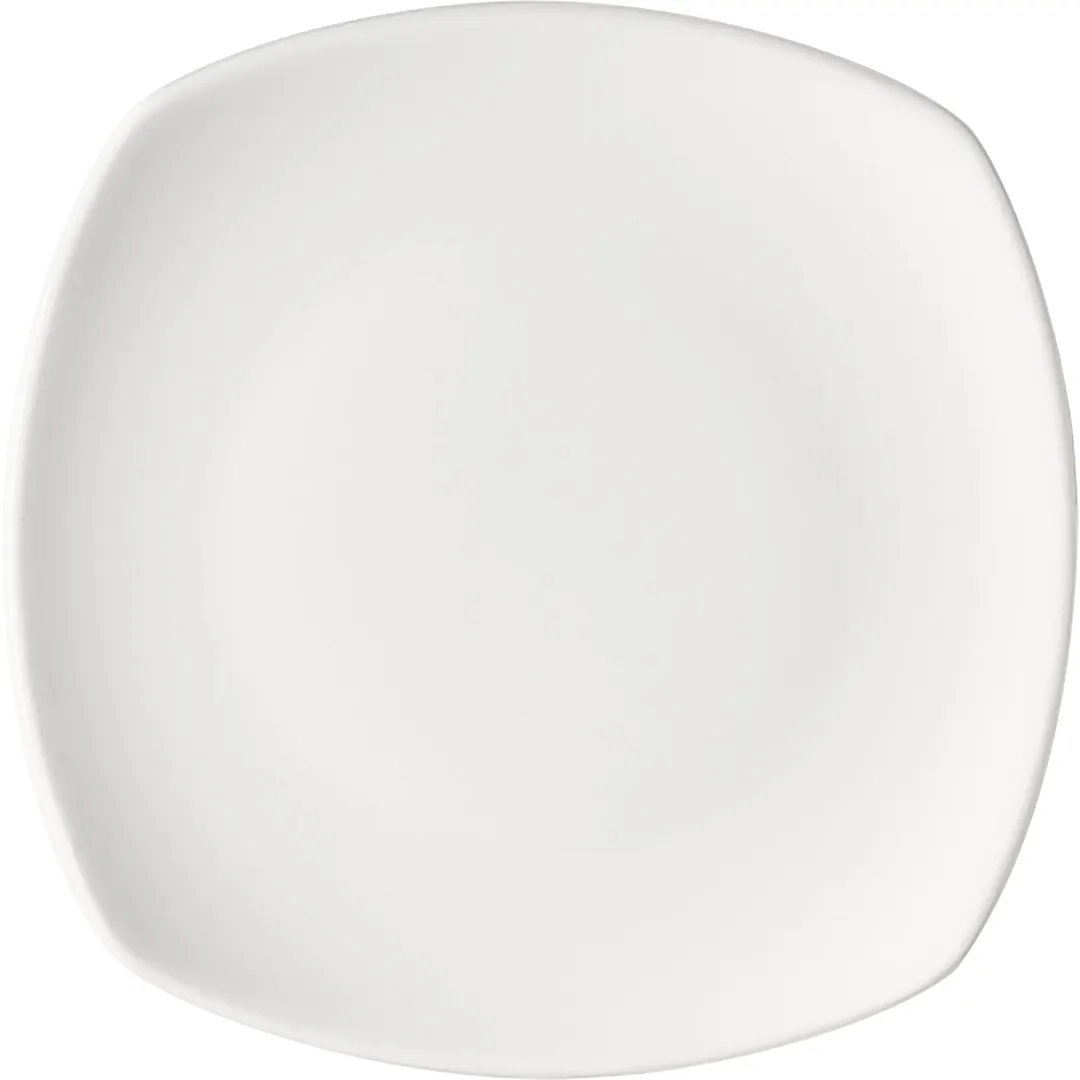 Libbey 671193212000000 Square China Plate, 11¼" Coupe Porcelain, Oven Microwave Freezer Safe - Case