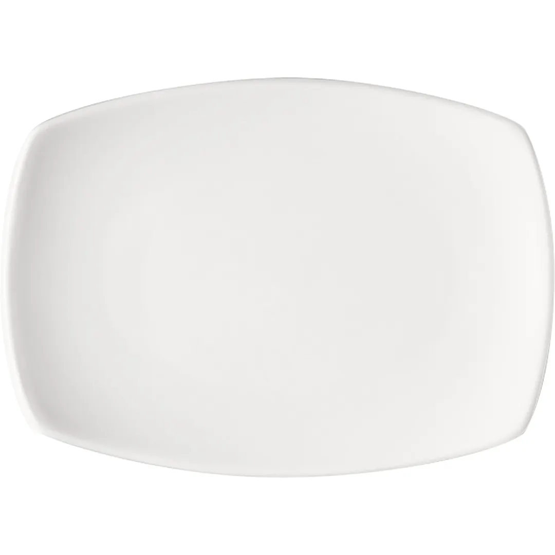 Libbey 671231412000000 Rectangular Coupe Porcelain Dinner Plate 5½" x 3⅞", Oven Microwave Freezer Safe - 1/Case