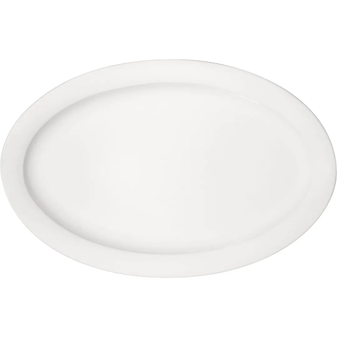 Libbey 690203612000000 Oval China Platter, 14" x 9" Porcelain, Microwave Safe - 1/Case
