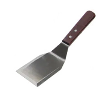 Adcraft KT-64 - 11" Hamburger Turner 4" x 3" Offset Blade Beveled Edge Wood Handle Stainless Steel