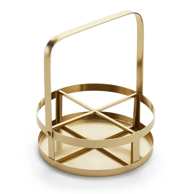 American Metalcraft GSFC7 Flight Caddy - Eastside Collection, 7-1/4" Diameter Gold Finish