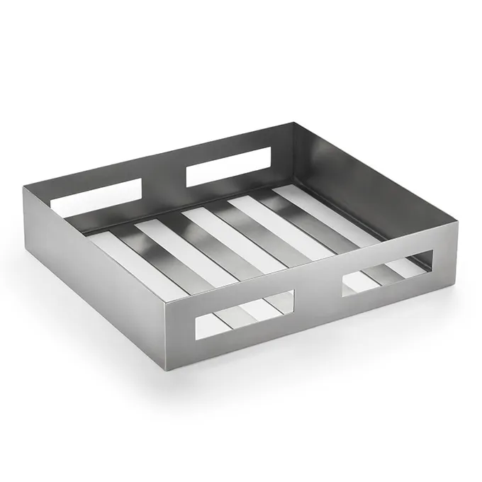 American Metalcraft SSH2 Rectangular Stainless Steel Serving & Display Crate, 9"¼ W x 10"½ D x 2"¼ H