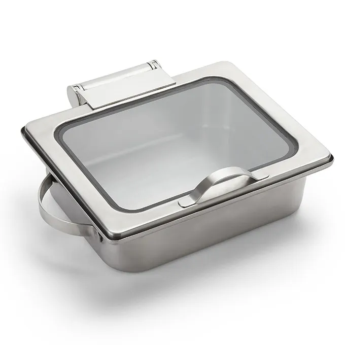 American Metalcraft SYNSREC16 6-1/2 Qt Chafing Dish, 13.25"W x 15.5"D x 4.75"H Steel Hinged Lid