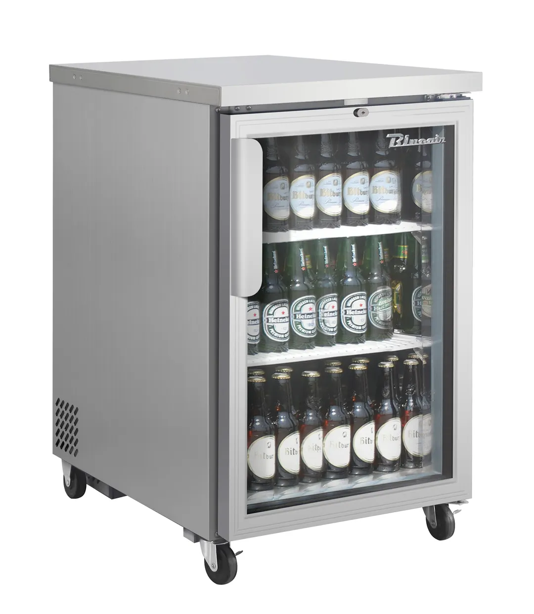 Blue Air BLBB23-1SG-HC Bar Cooler, 24"-1/8" Wide, Stainless Steel, Glass Door, R290, 1/4 HP, 115V