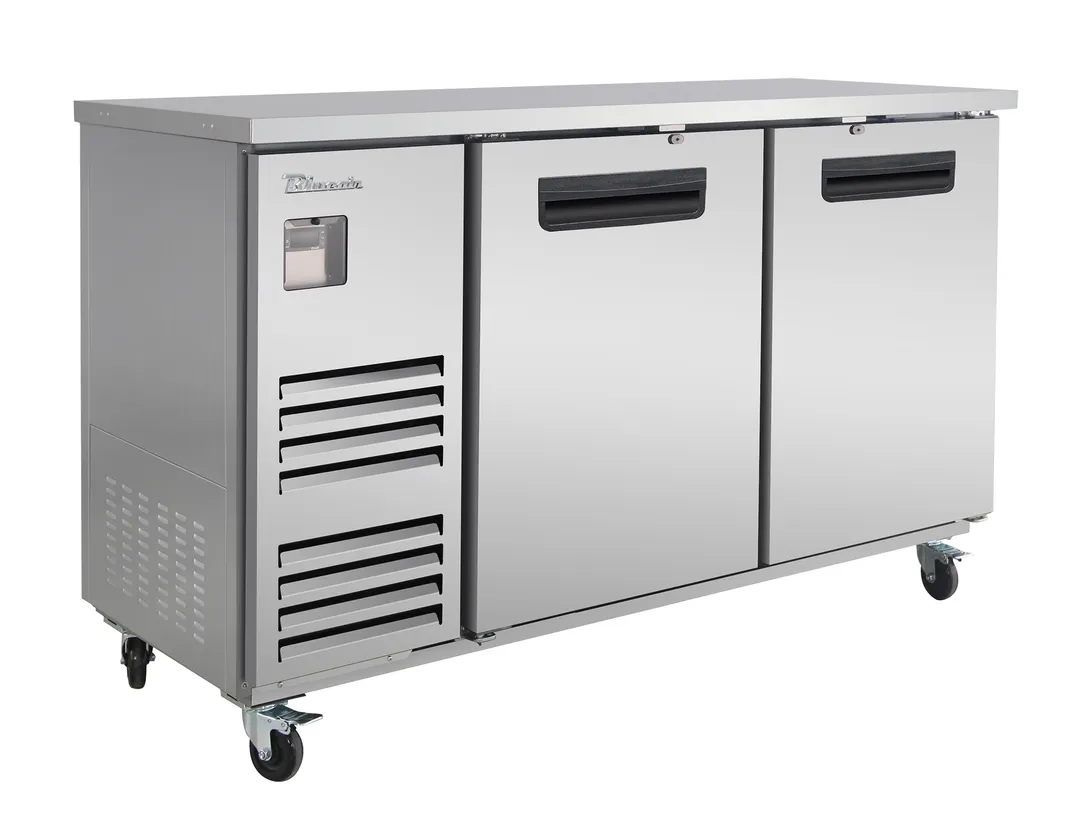 Blue Air BLBB69-3S-HC 69" Back Bar Cooler, Stainless Steel, 115V 1/3 HP, 4 Shelves, LED Light