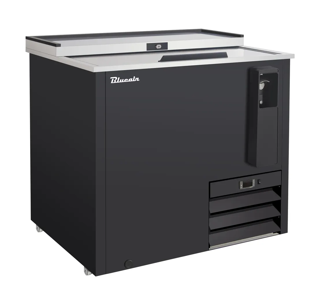 Blue Air BLBC-36B-HC Bottle Cooler, 36.9" Width, 3‑11 cu ft, Black Steel Exterior, 1/4 HP Compressor