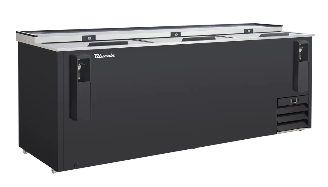Blue Air BLBC-95B-HC Bottle Cooler – 95" Wide Side, 26‑32 cu ft Steel, 1/3 HP, R290, Locking Lids