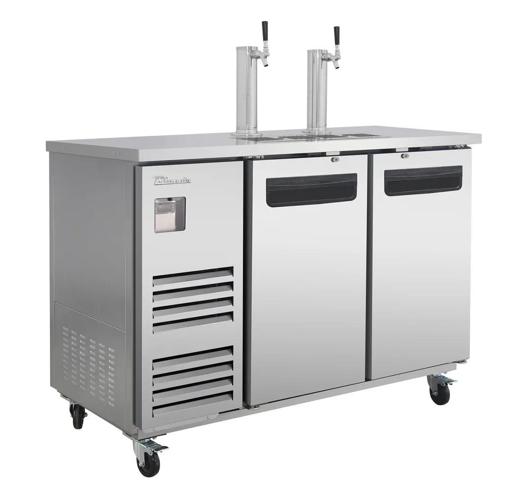 Blue Air BLKC59-2S-HC Keg Cooler, 58.75" Wide, 2‑Half Barrel Capacity, R290, 1/3 HP, LED, Doors
