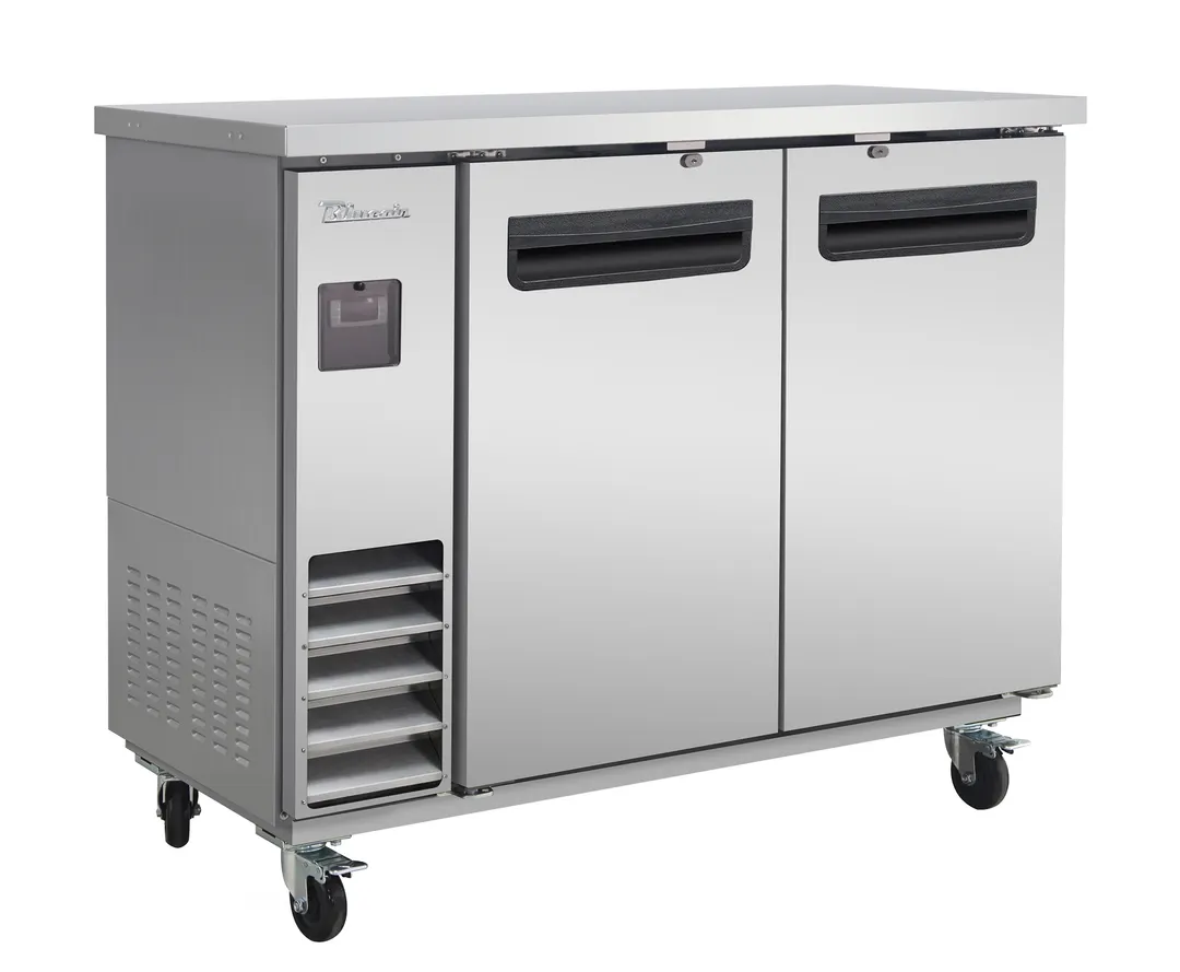 Blue Air BLNBB-48S-HC Bar Cooler 49" W x 24" D, Stainless Steel, Two Solid Doors, R290, 1/3 HP 115V