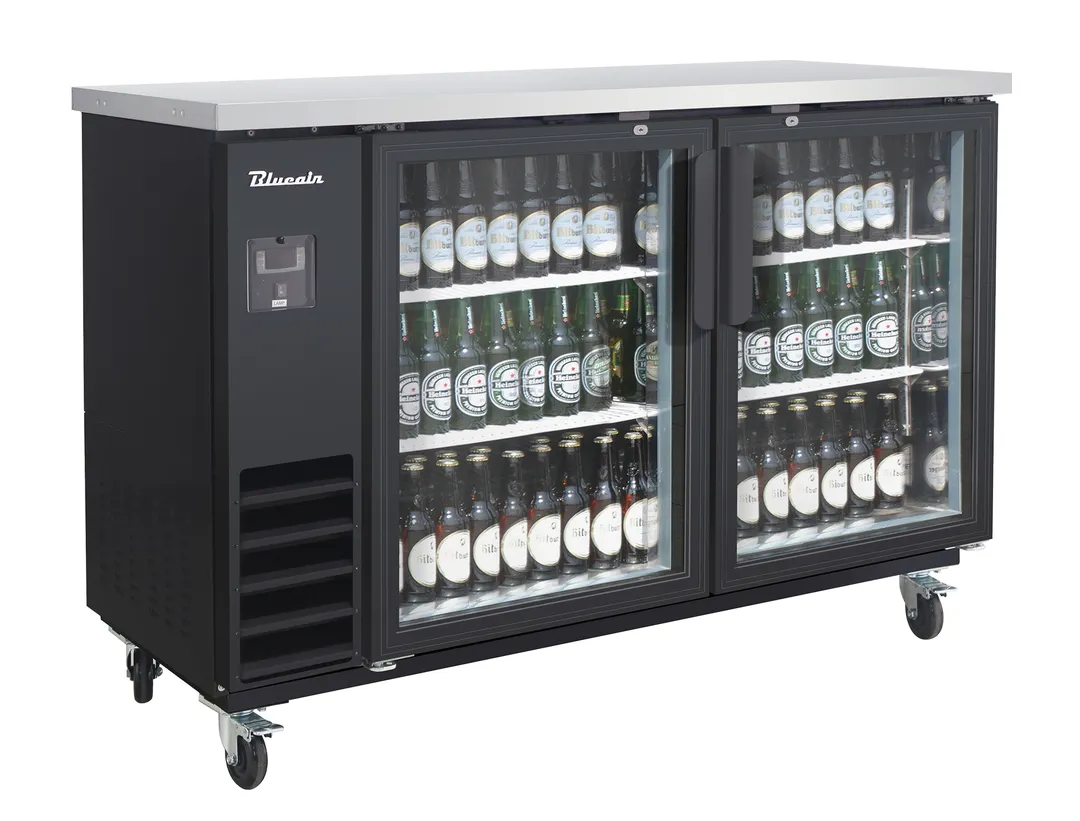 Blue Air BLNBB-60BG-HC Back Bar Cooler 61" W x 24" D, Black Powder‑Coated Steel, R290, 1/3 HP 115V