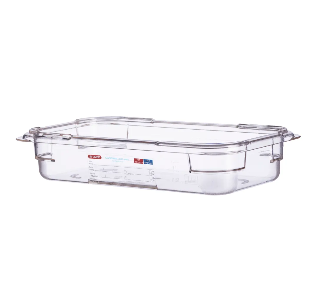 Carlisle 09808 Araven GN 1/3 Food Pan, 2½" Deep Polycarbonate Clear, Integrated Label