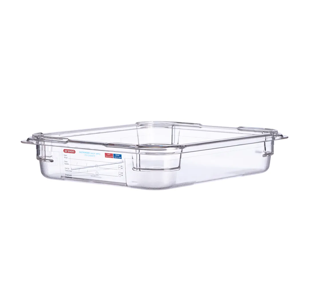 Carlisle 09821 Araven GN 1/2 Food Pan, 2½" Deep Polycarbonate Clear, Integrated Label