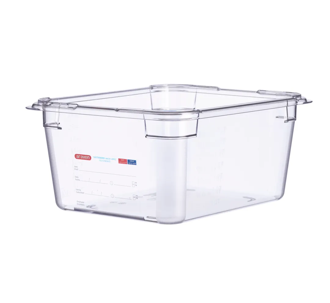 Carlisle 09842 - GN 1/2 Plastic Food Pan, 6" Deep, Clear Polycarbonate, Integrated Label
