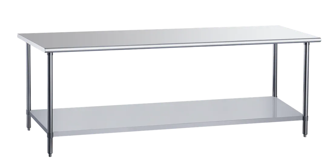 Dukers Appliance Co DCSTW-3060 60" Open Base Work Table with Undershelf, 18 Gauge Flat Top