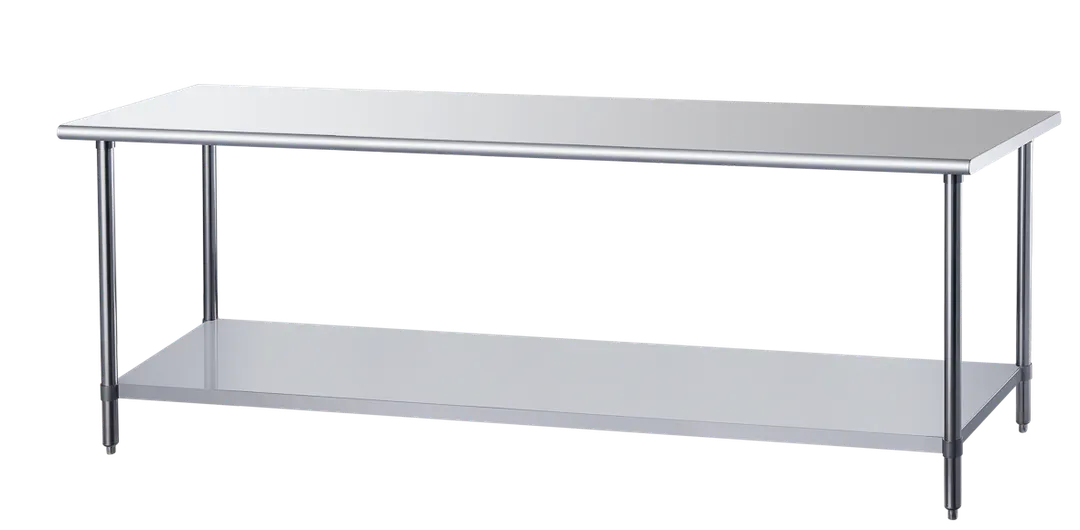 Dukers Appliance Co DCSTW-3060 60" Open Base Work Table with Undershelf, 18 Gauge Flat Top