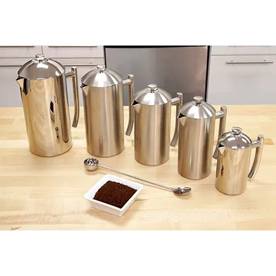 Frieling 0142 French Press, 17 oz 8" Double‑Wall 18/10 Stainless Steel Finish, Dishwasher Safe