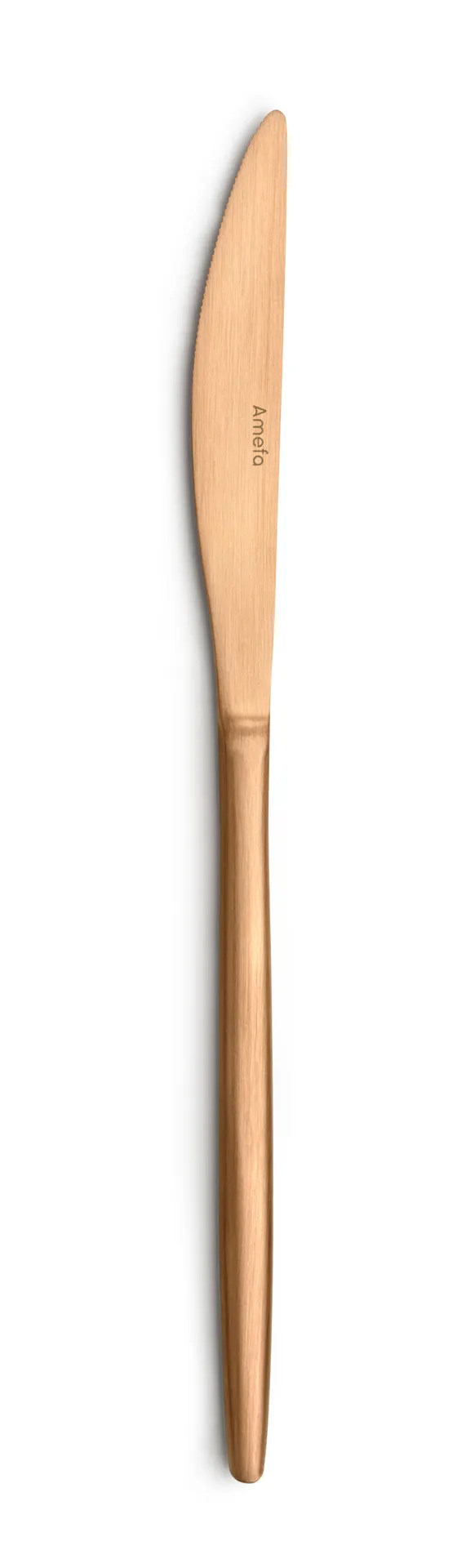 Amefa 1114AEB000305 Dinner Knife – 9‑1/16" Satin, 13/0 Stainless Steel, PVD Copper - 1 Dozen