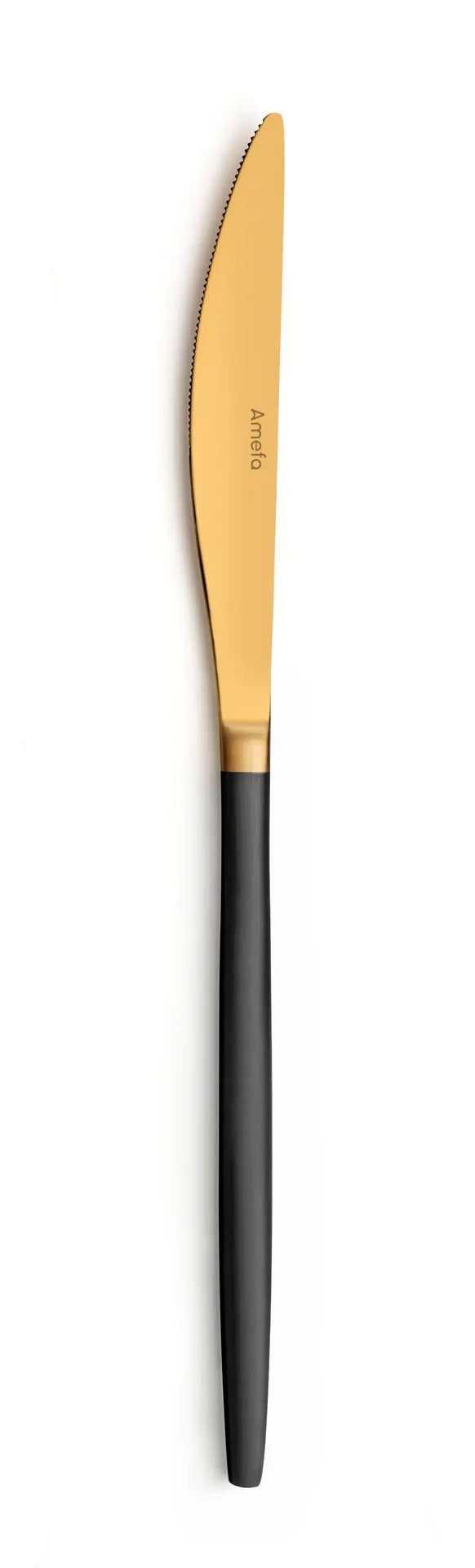 Amefa 1114DUB000305 Dinner Knife – 9-1/16" 13/0 Stainless Steel, Gold/Black Finish, Handle - 1 Dozen