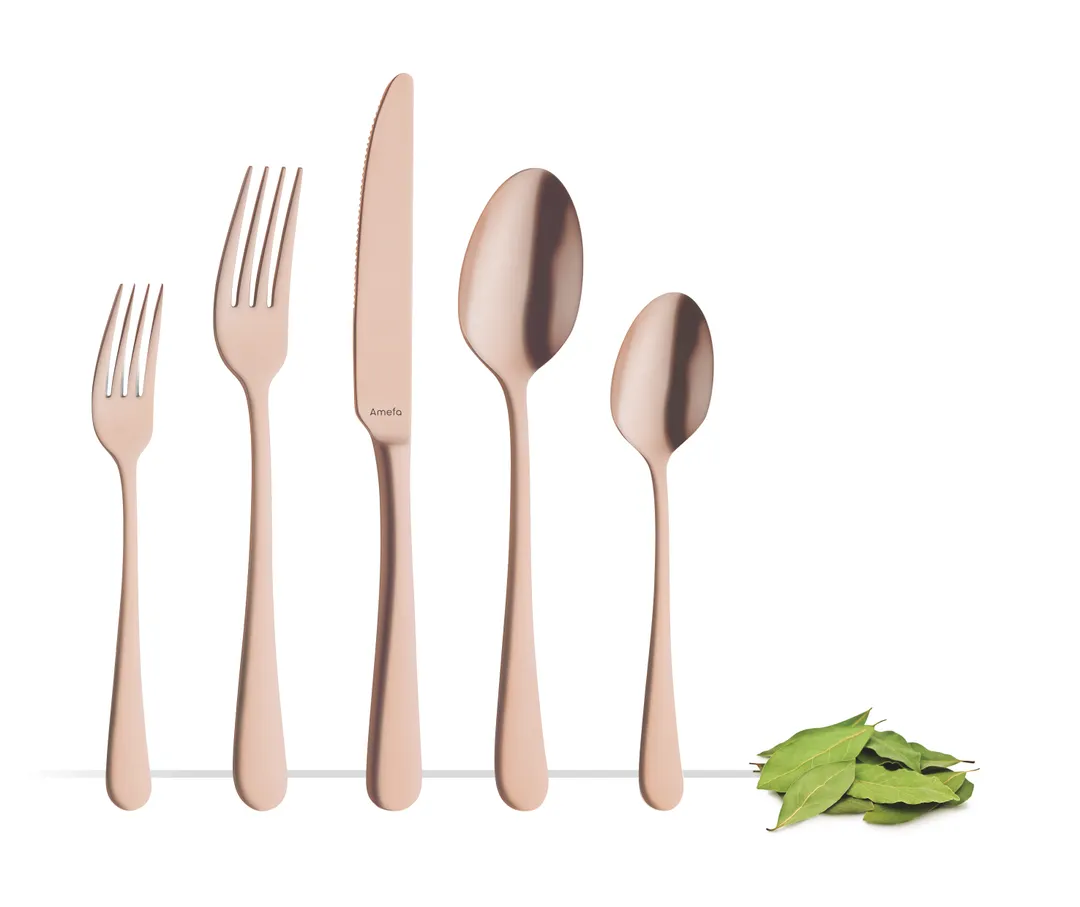 Amefa 1410AEB000340 Dessert Fork, 7"-3/16, 18/10 Stainless Steel, Austin PVD Copper Finish - 1 Dozen