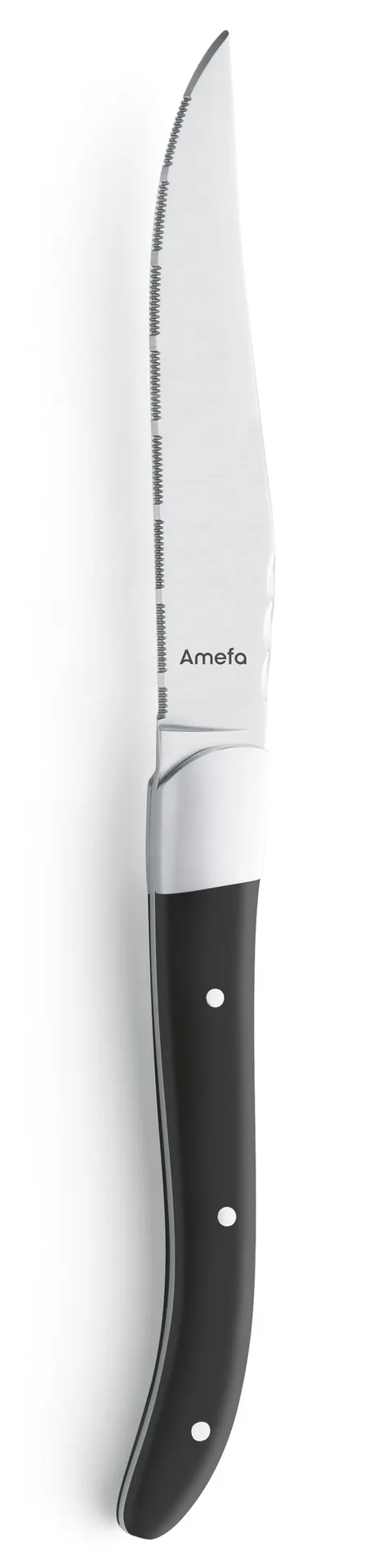 Amefa 2520A1B000621 - Steak Knife XL, 9-13/16" 18/10 Stainless Blade, ABS Matte Handle - 1/Case