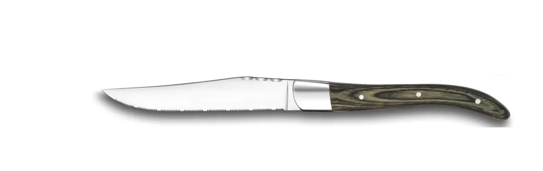Amefa 2520BGB000113 Steak Knife - 8 13/16" Steel Blade, Green Pakkawood Handle - 1/Case