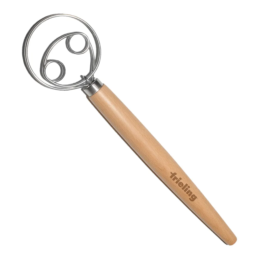 Frieling 3025 French Whisk – 13"-16" Stainless Steel Whisk with Beech Wood Handle, 3"W x 14"D x 1"H