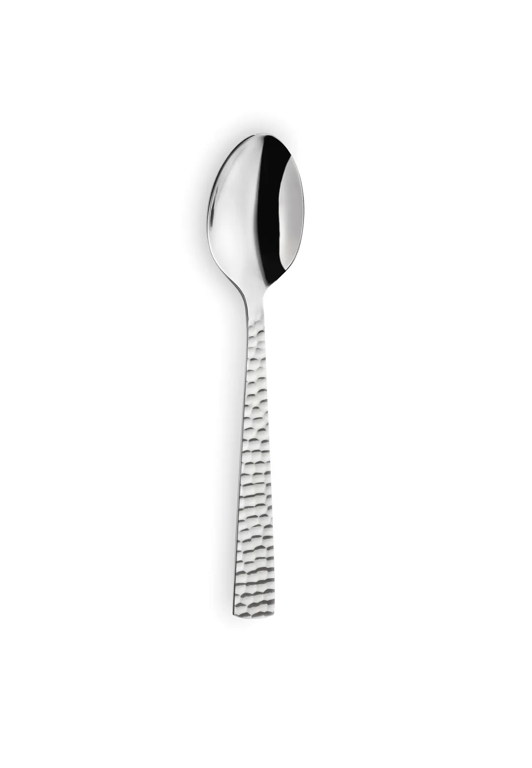 Amefa 331923B000375 - Coffee Teaspoon 5"-5/16" 18/0 Stainless Steel Mirror Finish Hammered Handle - 1 Dozen