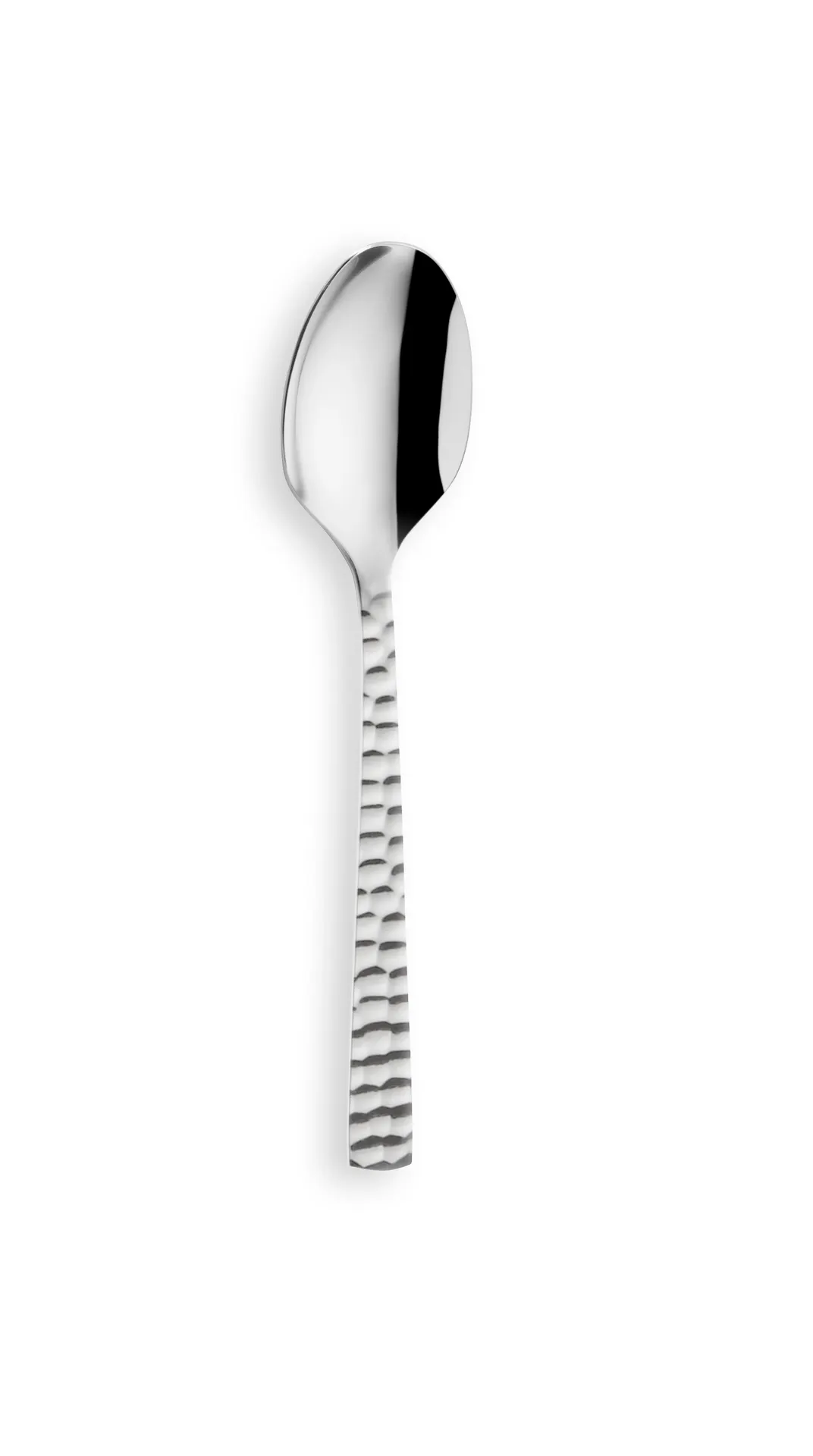 Amefa 331923B000380 Demitasse Spoon, 4¼" Mirror 18/0 Stainless Steel, Hammered Handle - 1 Dozen
