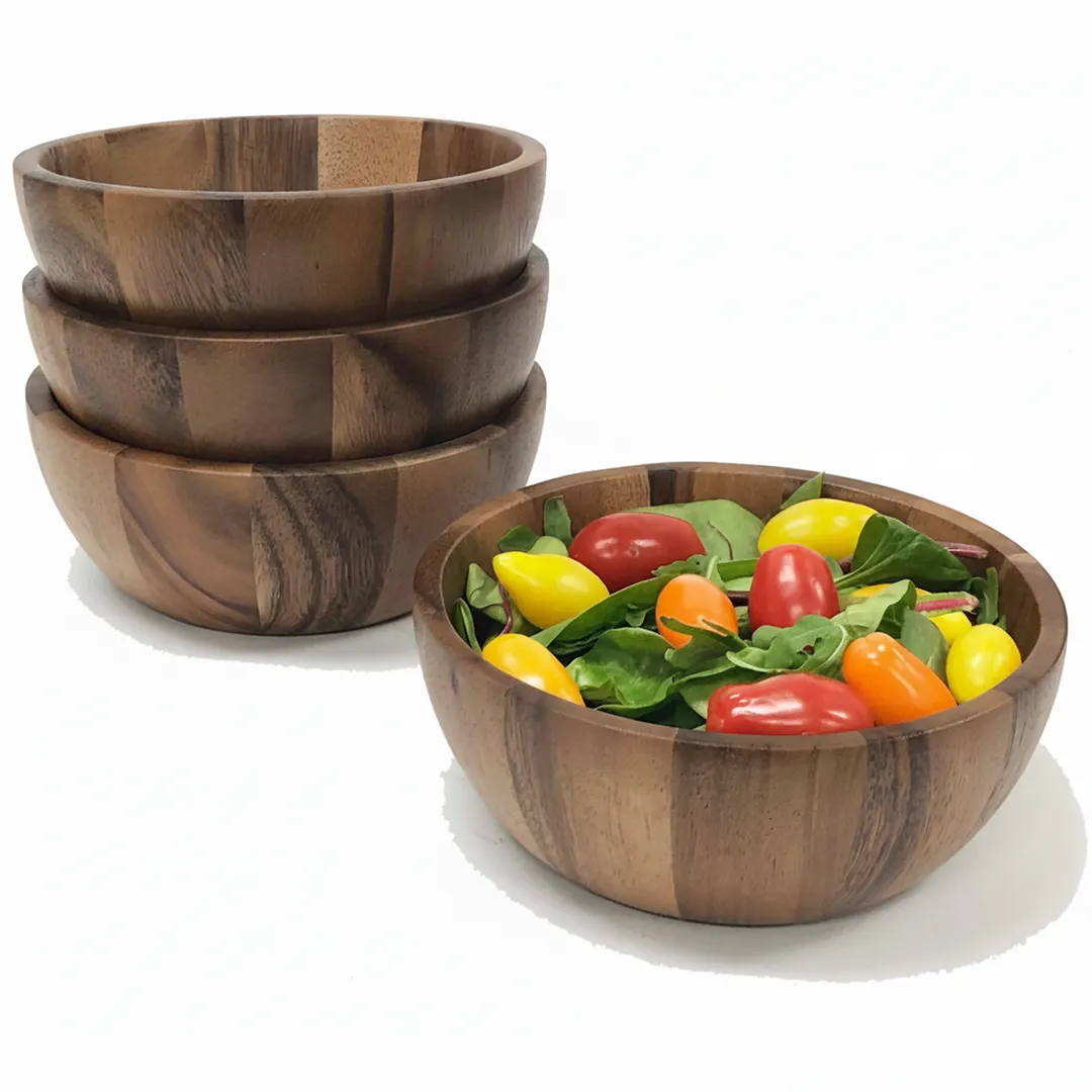 Frieling 6056 - Tulip Acacia Wood Bowl 6.5" x 2.5" Food-Safe Water-Resistant - 4/Case