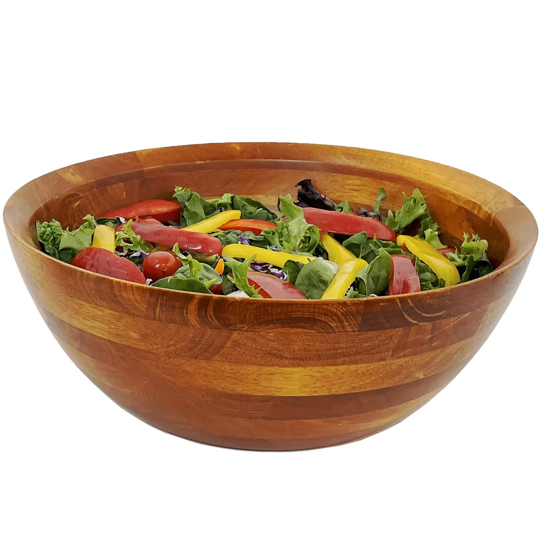 Frieling 6060 Conical Serving Bowl 10" x 4.5" Medium, Rubberwood, Water-Resistant Finish - 2/Case