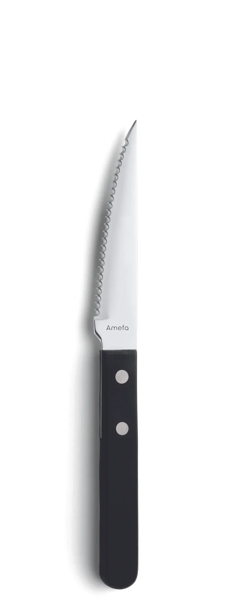 Amefa 700000B000315 Serrated Steak Knife, 8-1/4" Mirror Finish Blade, 3Cr14 Stainless Steel - 1 Dozen