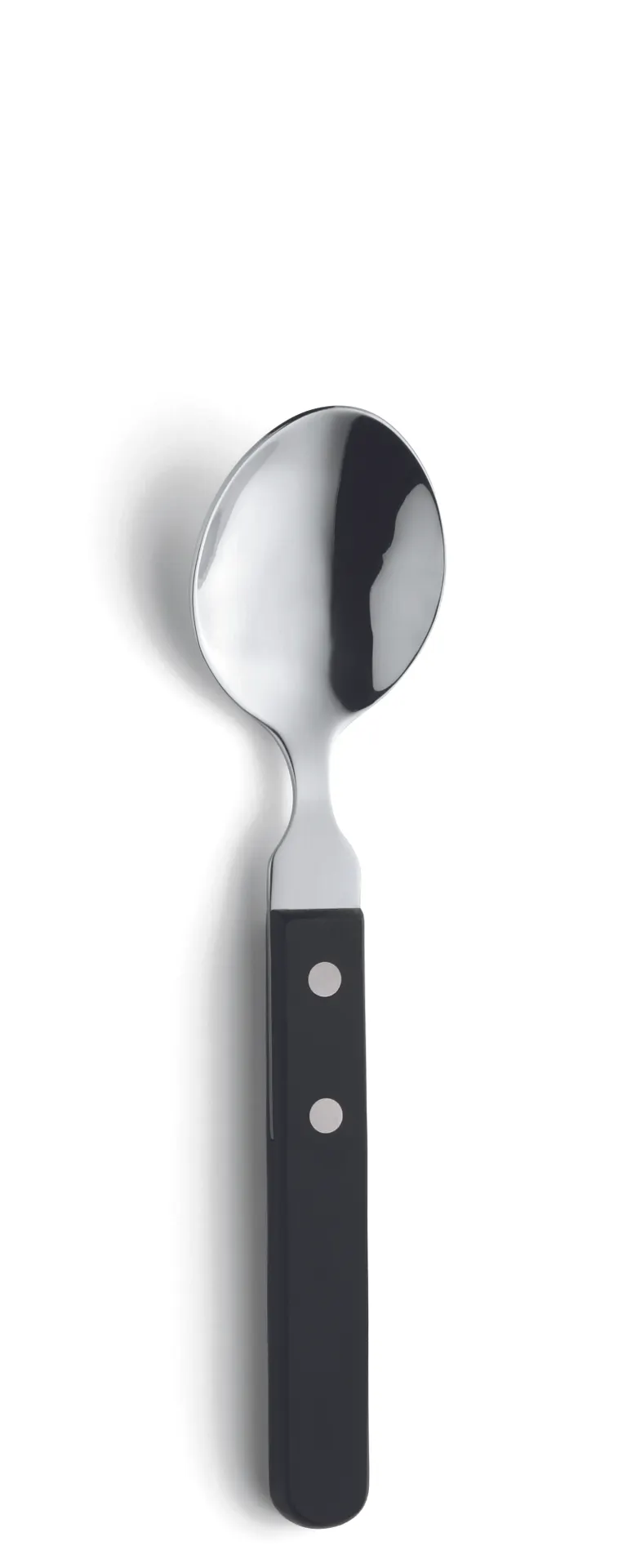 Amefa 700000B000345 Dessert Spoon – 7‑11/16" 18/0 Stainless Steel, Black POM Handle - 1 Dozen