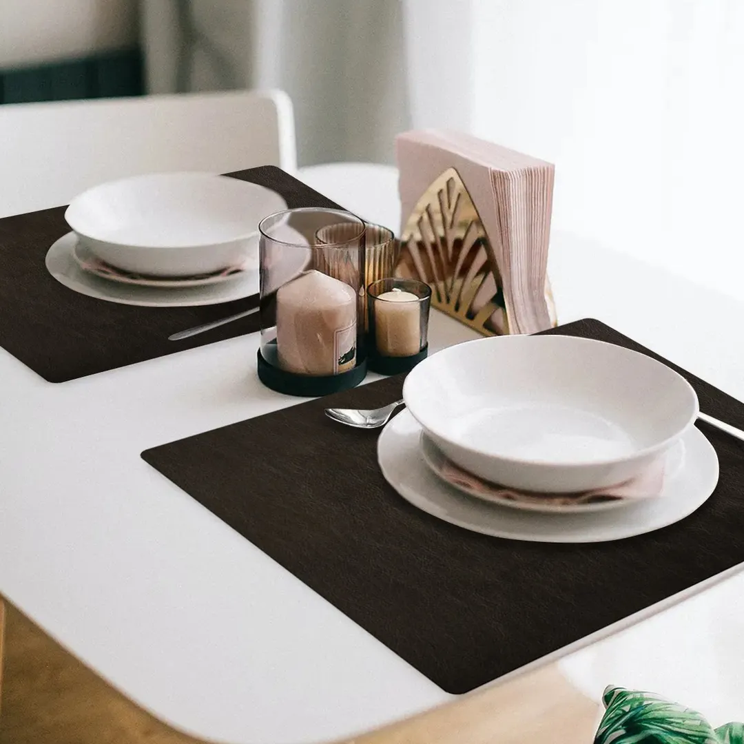 Davanti Frieling Mattola Placemats 80101 - Placemat 17" x 13", Black, Antimicrobial, Dishwasher Safe