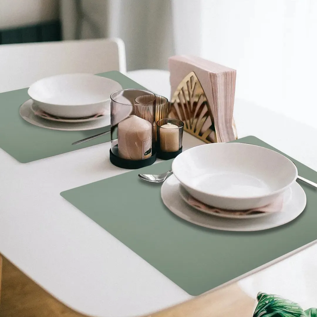 Davanti Frieling Mattola Placemats 80106 - Vinyl Placemat 17" x 13" Mint Antimicrobial Anti‑Slip