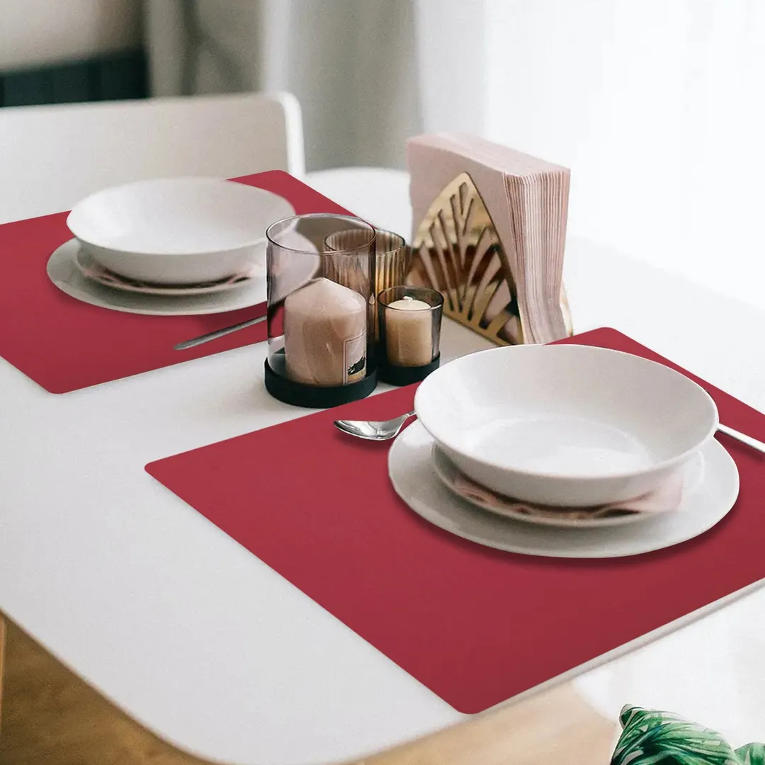 Davanti Frieling Mattola Placemats 80108 - Vinyl Placemat 17" x 13", Earth Red, Dishwasher Safe