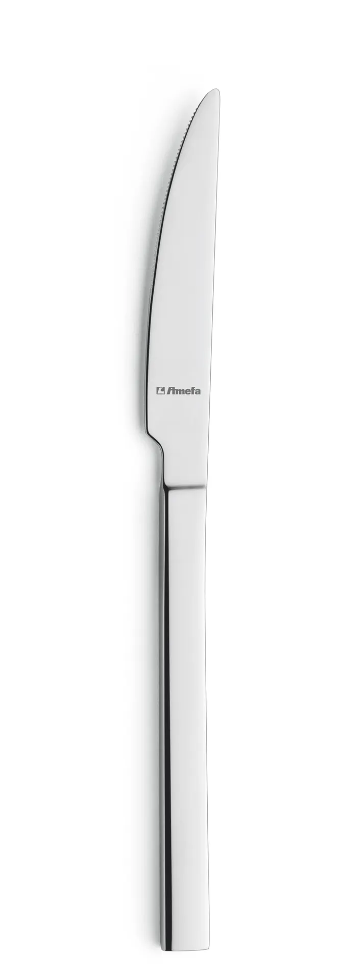 Amefa 802000B000335 Dessert Knife, 8" Mirror Finish, 13/0 Stainless Steel, Cube Collection - 1 Dozen