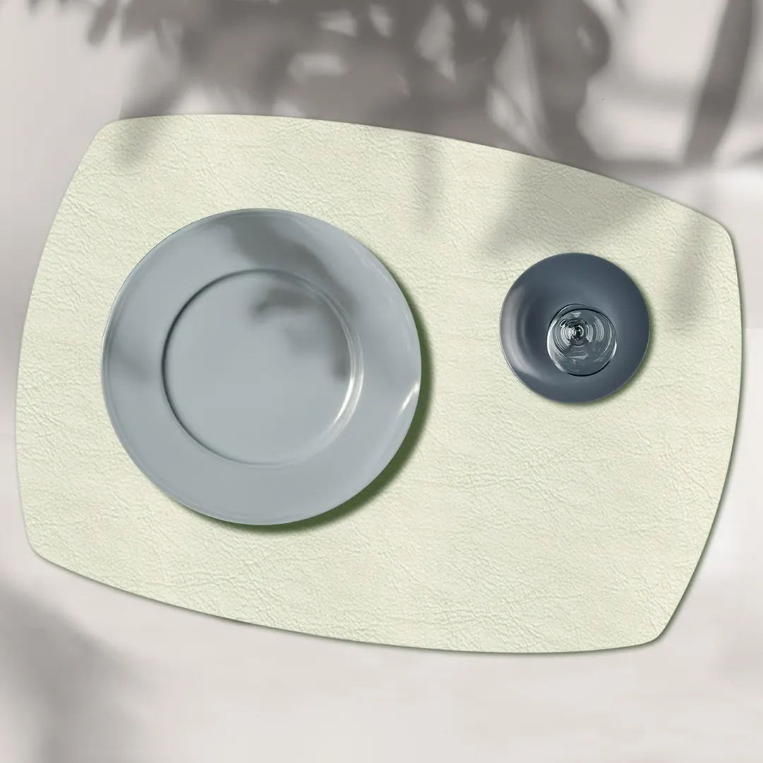 Davanti Frieling Mattola Placemats 80303 - Rectangle 14" x 18", Ecru, Anti‑Slip, Dishwasher Safe