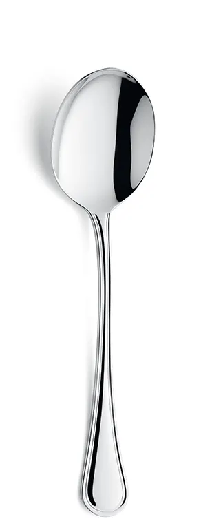 Amefa 843000B000350 Soup/Bouillon Spoon, 6" Mirror, 18/10 Stainless Steel, 5-6" Length - 1 Dozen
