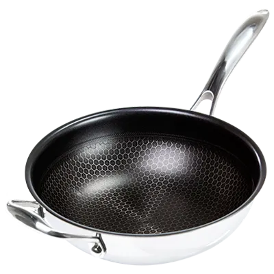 Black Cube BC232 Wok, 5 Qt 12½" Dia, Stainless‑Aluminum, Oven Safe to 500°F, PFOA‑Free Non‑Stick
