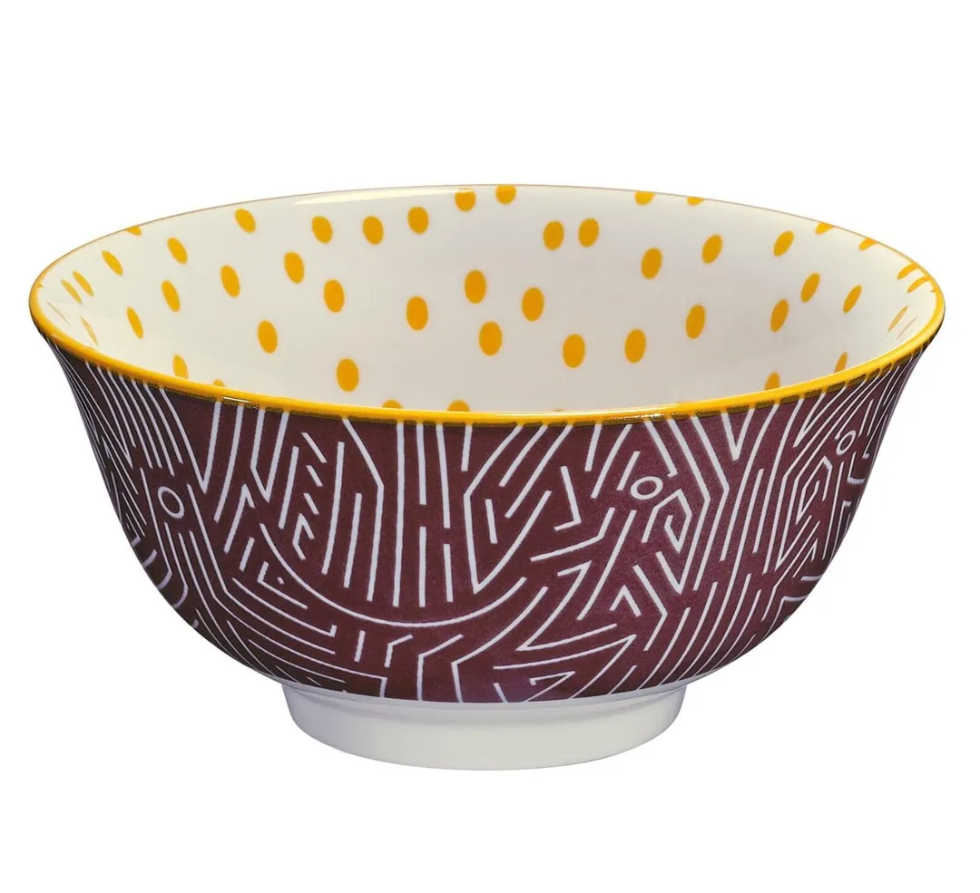 Cilio C107685-6 - 6" Round Porcelain Bowl, 17 Oz Capacity, Lines Design, Dinnerware China, - 1/Case