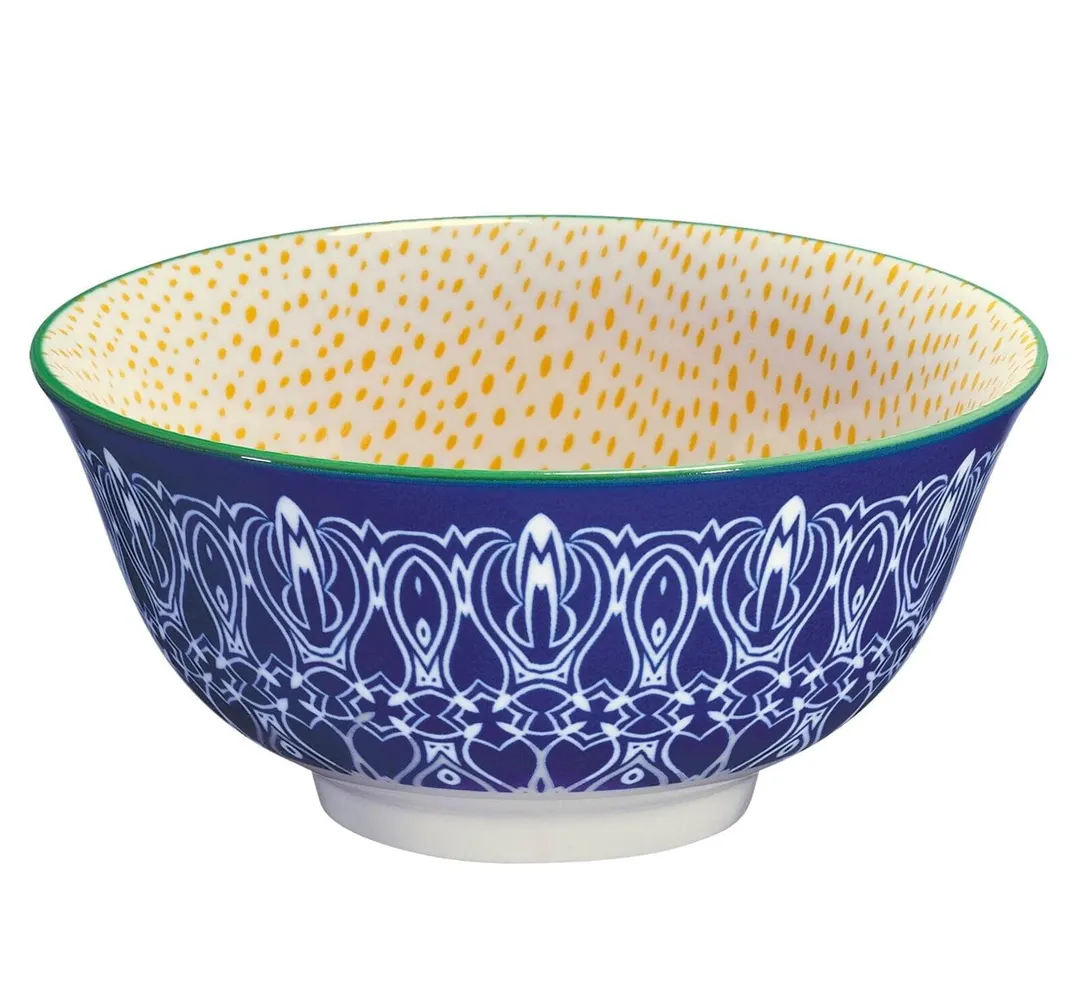 Cilio C107708-6 Fishes Porcelain Bowl, 6" Diameter, 17 Oz Capacity, Round Shape, Porcelain Material - Case