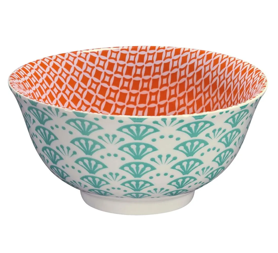 Cilio C107715-6 Fan Porcelain Bowl, 6" Diameter, 17 Oz Capacity, Round Shape, Porcelain, - 12/Case