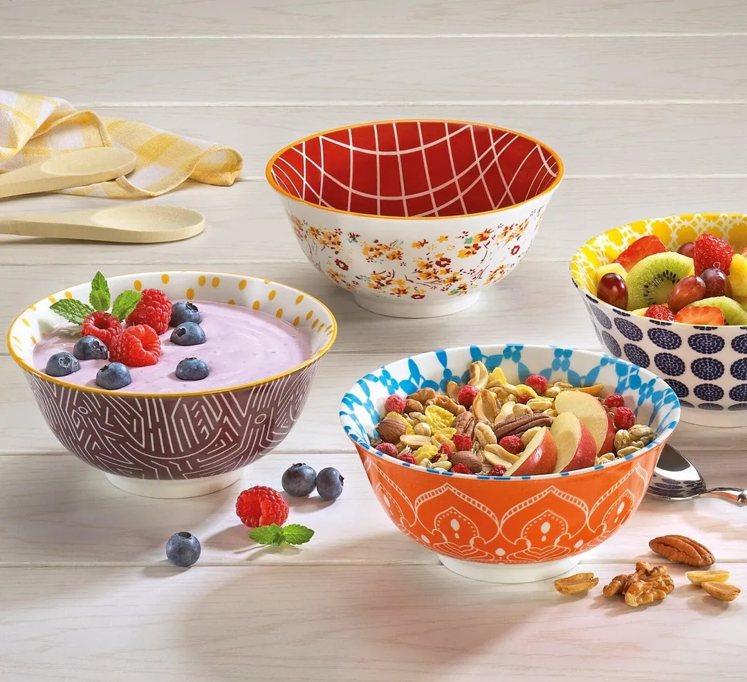 Cilio C107722-6 Dots Porcelain Bowl, 6" Diameter, 17 Oz Capacity, Round, Dinnerware – 12/Case