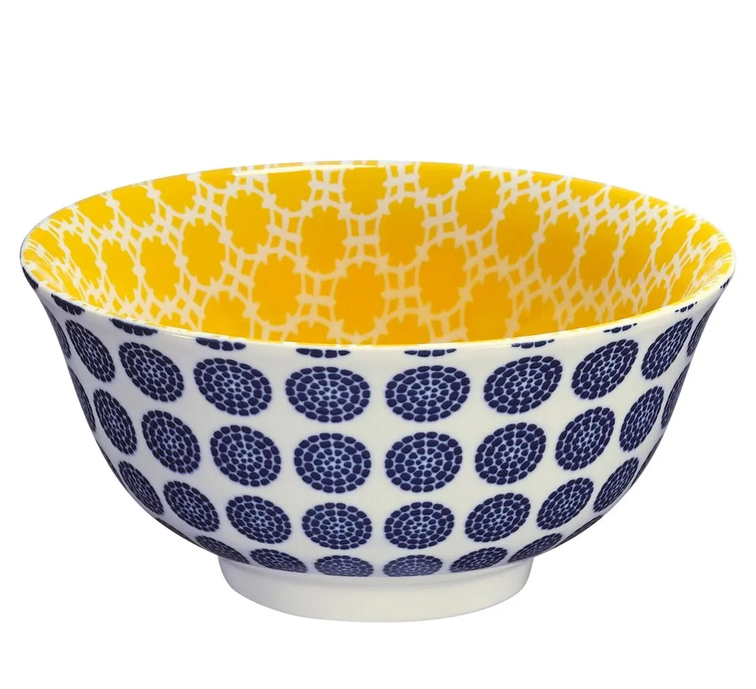 Cilio C107722-6 Dots Porcelain Bowl, 6" Diameter, 17 Oz Capacity, Round, Dinnerware – 12/Case