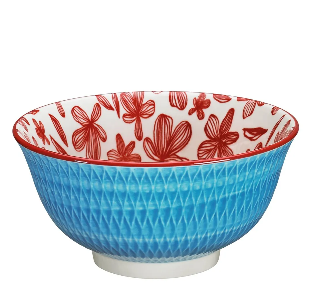 Cilio C107784-6 Rhombus Porcelain Bowl, 6" Diameter, 17 Oz, Blue Round China Dinnerware - Case