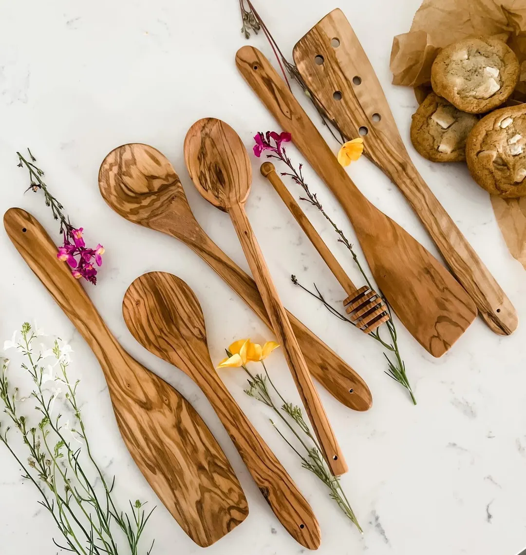 Cilio C182026 Toscana Cooking Spoon, 9.8" Length, Brown Handle, Solid Stainless Steel Serving Spoon