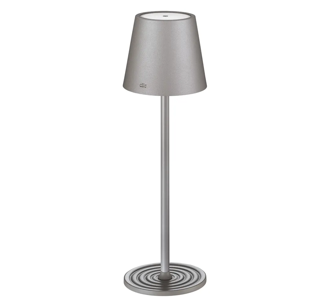 Cilio C190823 LED Table Lamp, 4.25" Dia x 13.75" H, 150 Lumens, 2.5 W, Battery 13 Hr, USB Charger