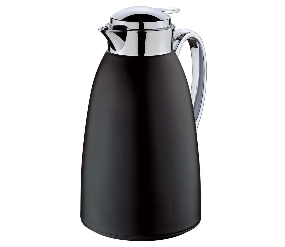 Cilio C543865 Beverage Server Venezia, 34 Fl Oz (1 L) Black Body, Liner, Button Cap, Plastic