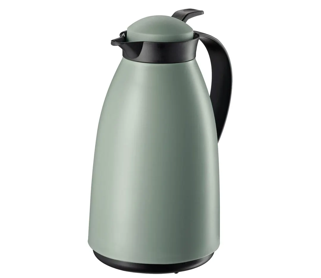 Cilio C544350 Beverage Server Imola, 34 Fl Oz (1 L) Mint Green Plastic, Liner, Push-Button Cap Pour